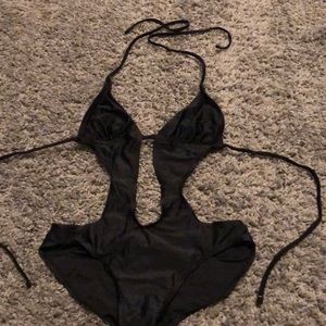 Black cutout one piece